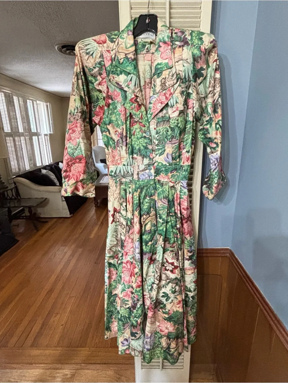 Vintage d.Frank Floral Fit-and-Flare Midi Swing Dress - Picture 10 of 11